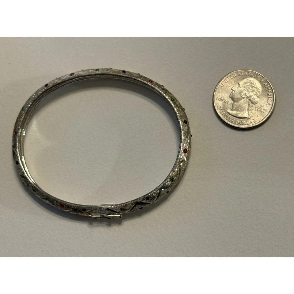 VINTAGE STUNNING STERLING SILVER BANGLE BRACELET ~ 925‎